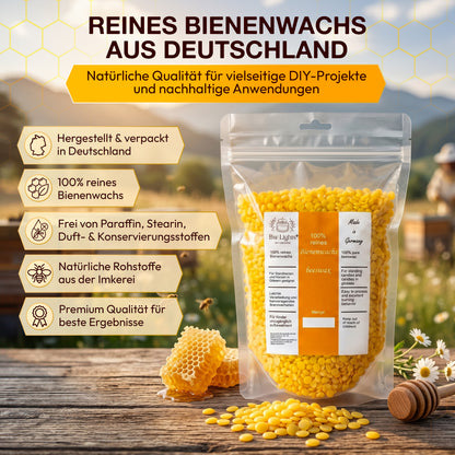 Hochwertiges reines Bienenwachs gelb in Pastillen | verschiedene Mengen | Zum Herstellen Deiner eigenen Kerze | Kosmetik | Bienenwachstücher