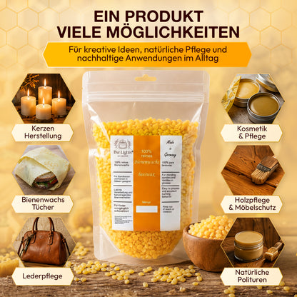 Hochwertiges reines Bienenwachs gelb in Pastillen | verschiedene Mengen | Zum Herstellen Deiner eigenen Kerze | Kosmetik | Bienenwachstücher