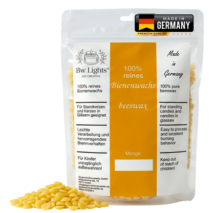 Hochwertiges reines Bienenwachs gelb in Pastillen | verschiedene Mengen | Zum Herstellen Deiner eigenen Kerze | Kosmetik | Bienenwachstücher
