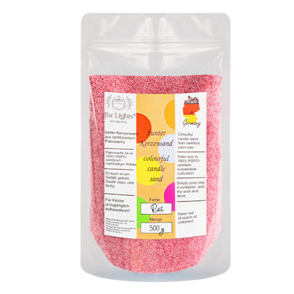 500g Bio Kerzensand in verschiedenen Farben + Dochte