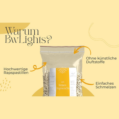 Premium Rapswachs für Behälterkerzen