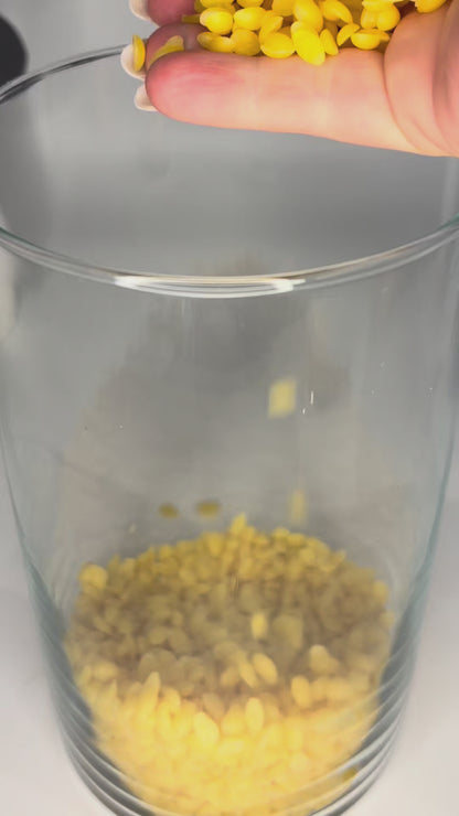 Hochwertiges reines Bienenwachs gelb in Pastillen | verschiedene Mengen | Zum Herstellen Deiner eigenen Kerze | Kosmetik | Bienenwachstücher